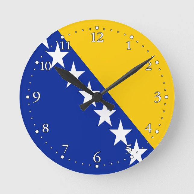 Horloge Ronde Drapeau de Bosnie-Herzégovine patriotique (Recto)