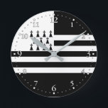 Horloge Ronde Drapeau de Bretagne patriotique<br><div class="desc">Drapeau patriotique de Bretagne.</div>