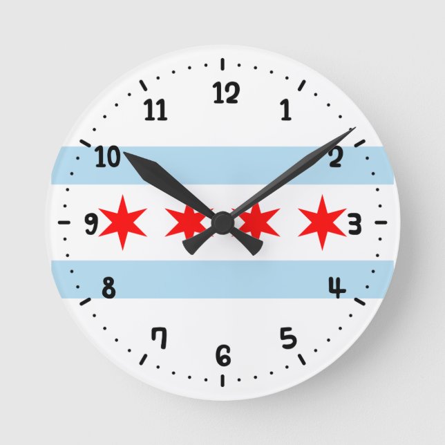 Horloge Ronde Drapeau de Chicago, Illinois (Recto)