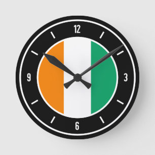 Horloge Ronde Drapeau de Côte d'Ivoire élégant