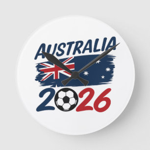 Horloge Ronde Drapeau de couleurs de design pour supporter austr