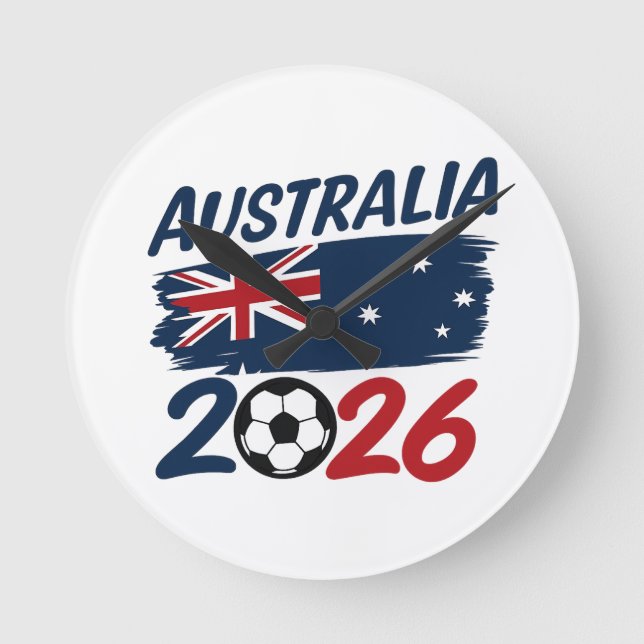 Horloge Ronde Drapeau de couleurs de design pour supporter austr (Recto)