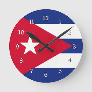 Horloge Ronde Drapeau de Cuba