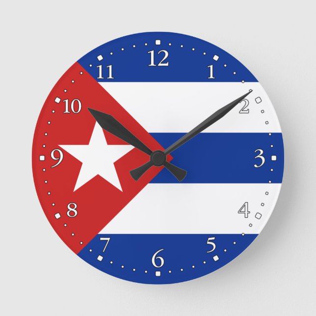 Horloge Ronde Drapeau de Cuba (Recto)