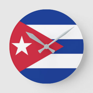 Horloge Ronde Drapeau de Cuba