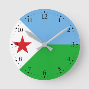Horloge Ronde Drapeau de Djibouti