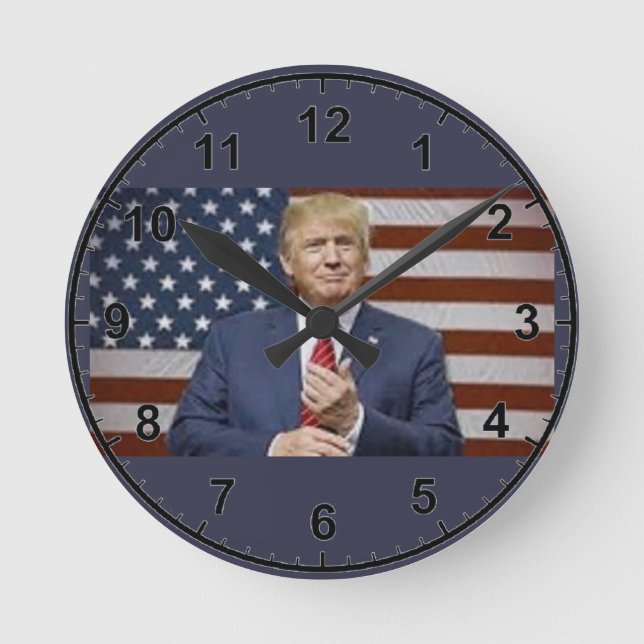 Horloge Ronde Drapeau de Donald Trump (Recto)