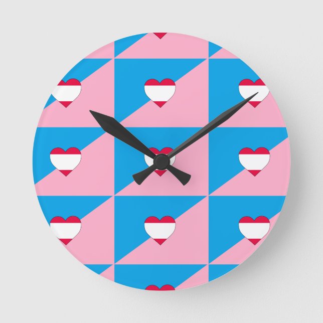 Horloge Ronde Drapeau de fierté de jeu d'âge (Recto)
