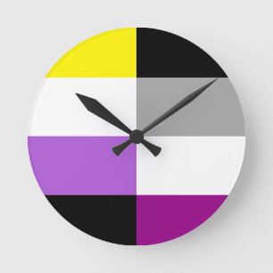Horloge Ronde Drapeau de fierté dual asexeul non binaire