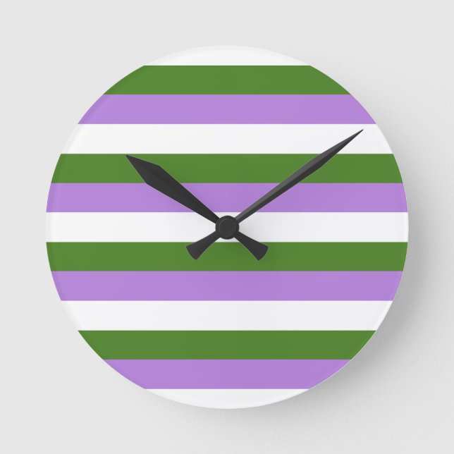 Horloge Ronde Drapeau de fierté genderqueer (Recto)