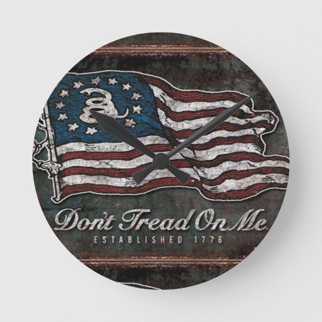 Horloge Ronde Drapeau De Gadsden - Liberté Ou Mort (Recto)