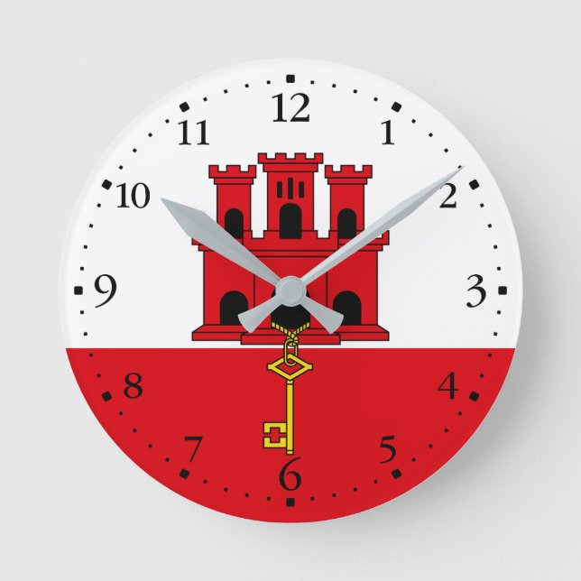 Horloge Ronde Drapeau de Gibraltar (Recto)