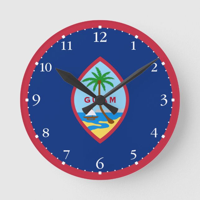 Horloge Ronde Drapeau de Guam (Recto)