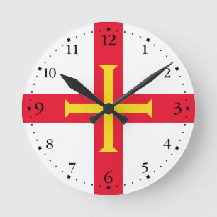 Horloge Ronde Drapeau de Guernesey