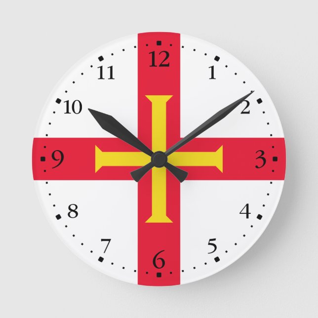 Horloge Ronde Drapeau de Guernesey (Recto)