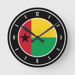 Horloge Ronde Drapeau de Guinée-Bissau