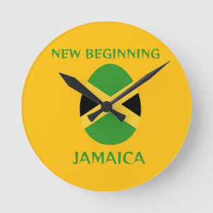 Horloge Ronde drapeau de Jamaïque