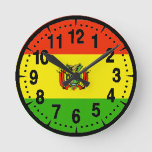 Horloge Ronde Drapeau de la Bolivie