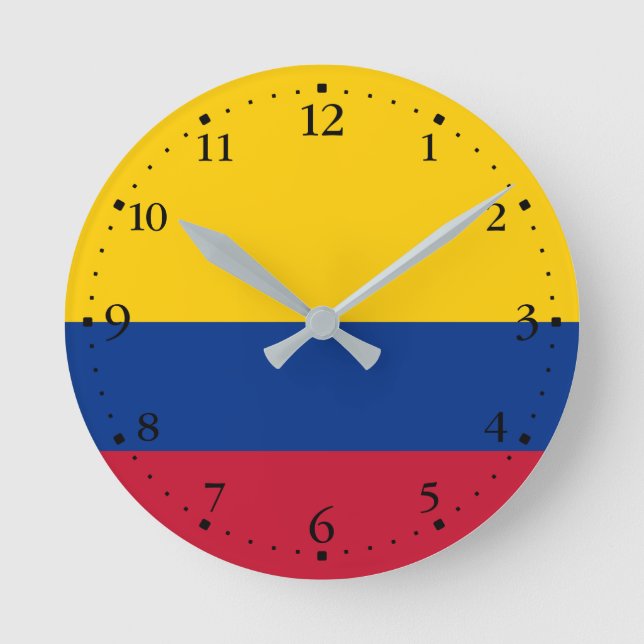 Horloge Ronde Drapeau de la Colombie (Recto)