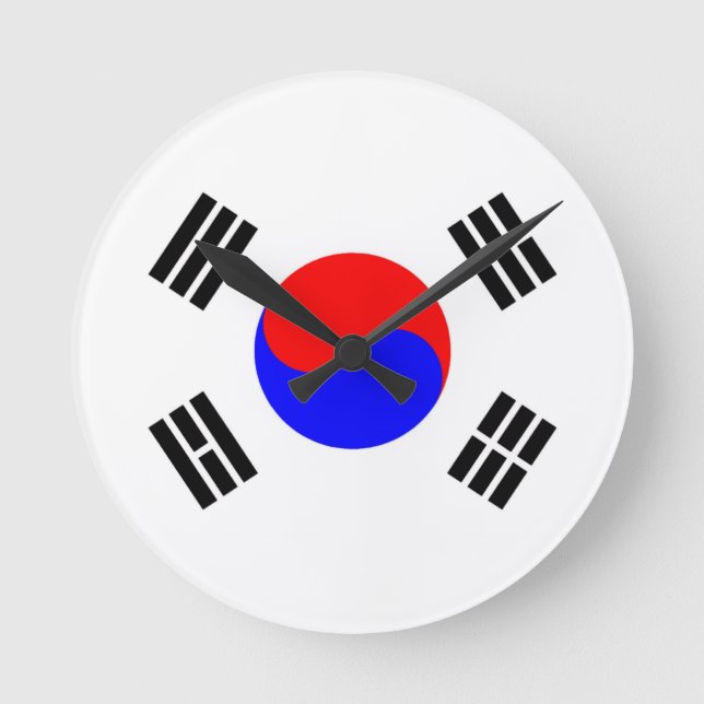 Horloge Ronde Drapeau de la Corée du Sud (Recto)