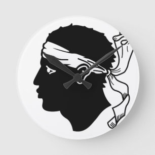Horloge Ronde Drapeau de la Corse