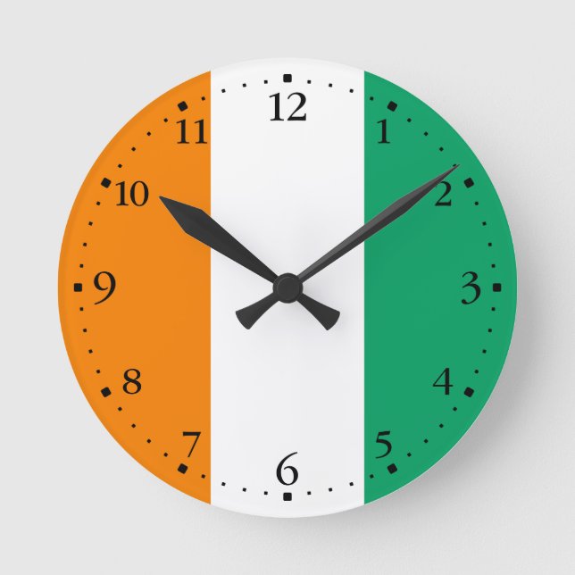 Horloge Ronde Drapeau de la Côte d'Ivoire (Recto)