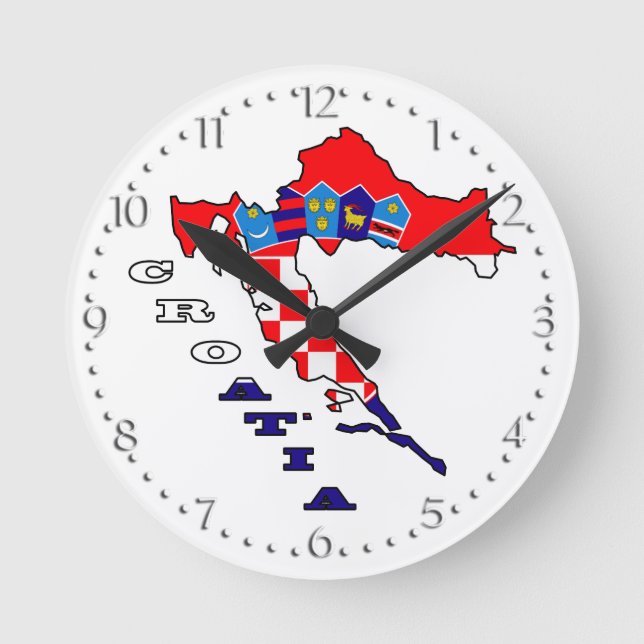 Horloge Ronde Drapeau de la Croatie (Recto)
