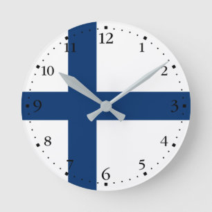 Horloge Ronde Drapeau de la Finlande
