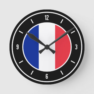 Horloge Ronde Drapeau de la France Élégant
