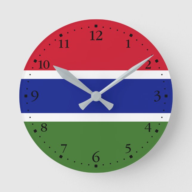 Horloge Ronde Drapeau de la Gambie (Recto)