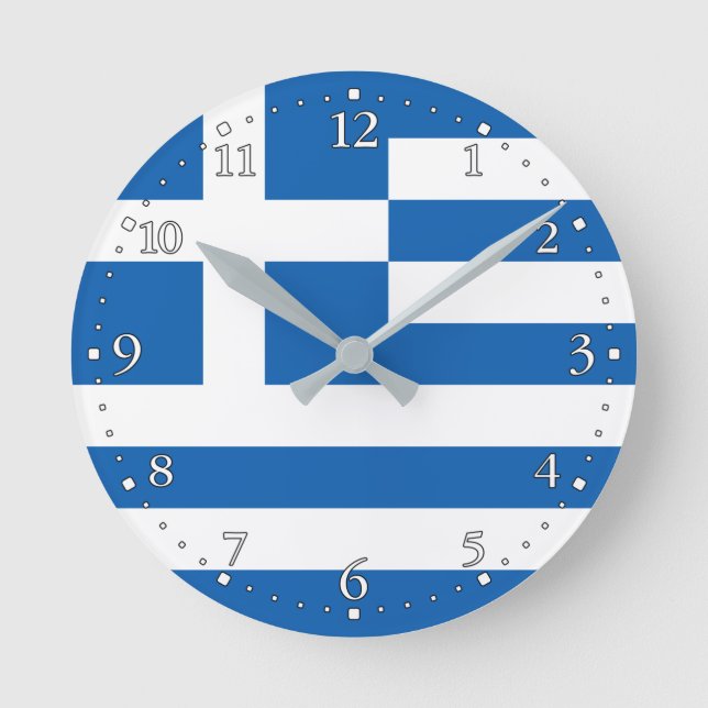 Horloge Ronde Drapeau de la Grèce (Recto)