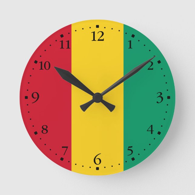 Horloge Ronde Drapeau de la Guinée (Recto)