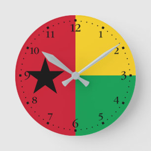 Horloge Ronde Drapeau de la Guinée Bissau