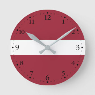 Horloge Ronde Drapeau de la Lettonie