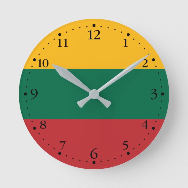 Horloge Ronde Drapeau de la Lituanie (Recto)