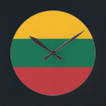 Horloge Ronde Drapeau de la Lituanie<br><div class="desc">Drapeau de la Lituanie</div>