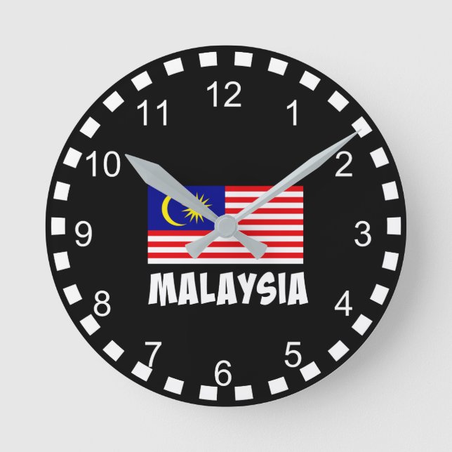 Horloge Ronde Drapeau de la Malaisie (Recto)