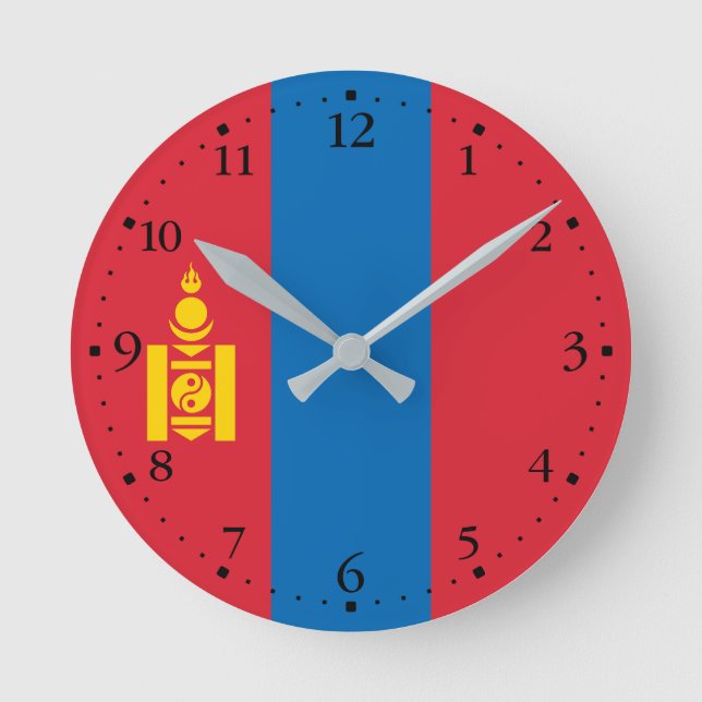 Horloge Ronde Drapeau de la Mongolie (Recto)