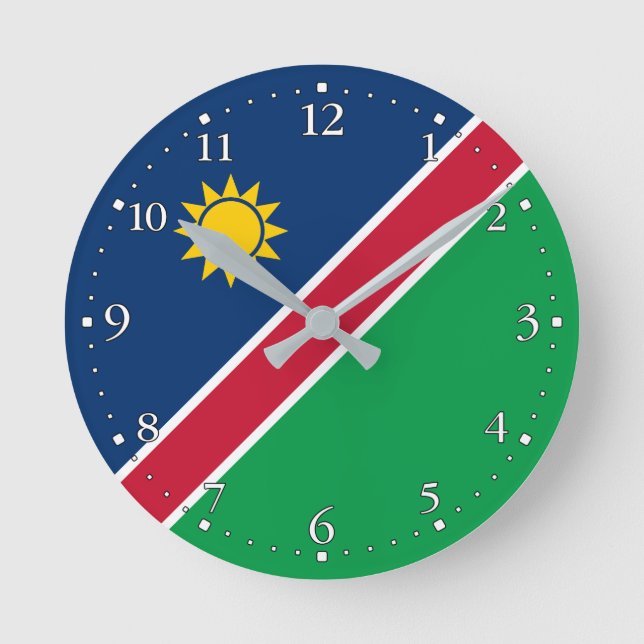 Horloge Ronde Drapeau de la Namibie (Recto)