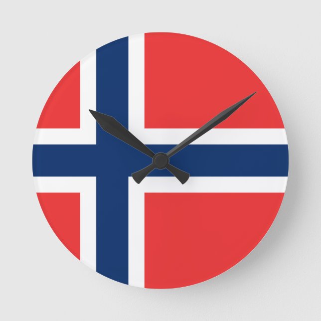 Horloge Ronde Drapeau de la Norvège (Recto)