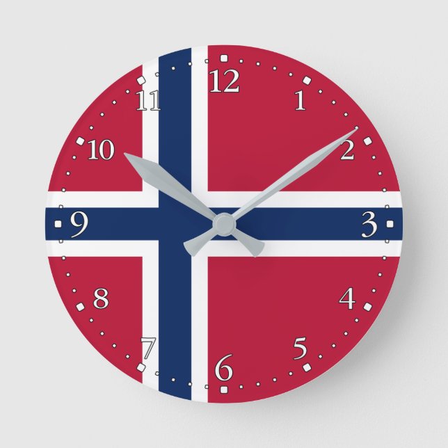 Horloge Ronde Drapeau de la Norvège (Recto)