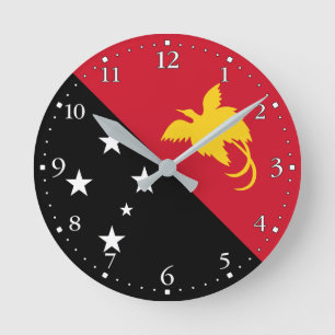 Horloge Ronde Drapeau de la Papouasie-Nouvelle-Guinée