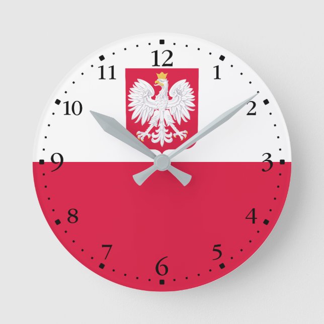Horloge Ronde Drapeau de la Pologne (Recto)