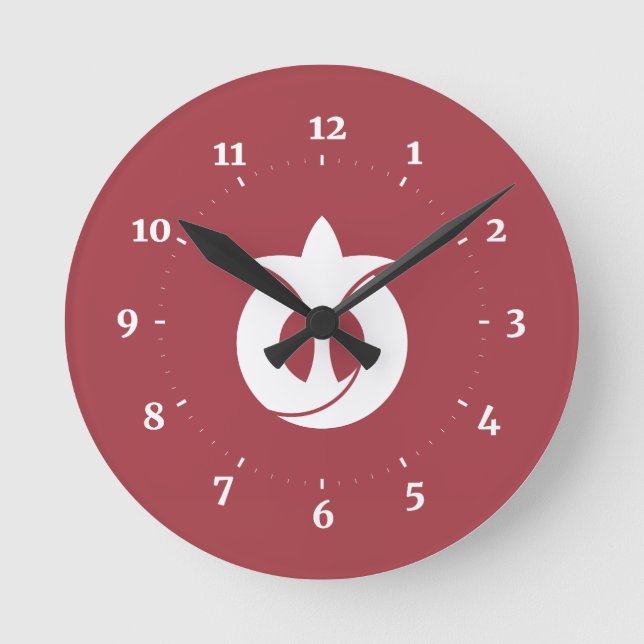 Horloge Ronde Drapeau de la préfecture d'Aichi, Japon (Recto)