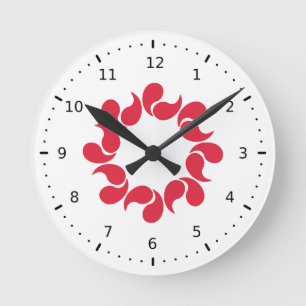 Horloge Ronde Drapeau de la préfecture de Saitama, Japon