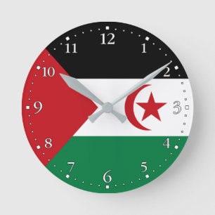 Horloge Ronde Drapeau de la République arabe sahraouie démocrati