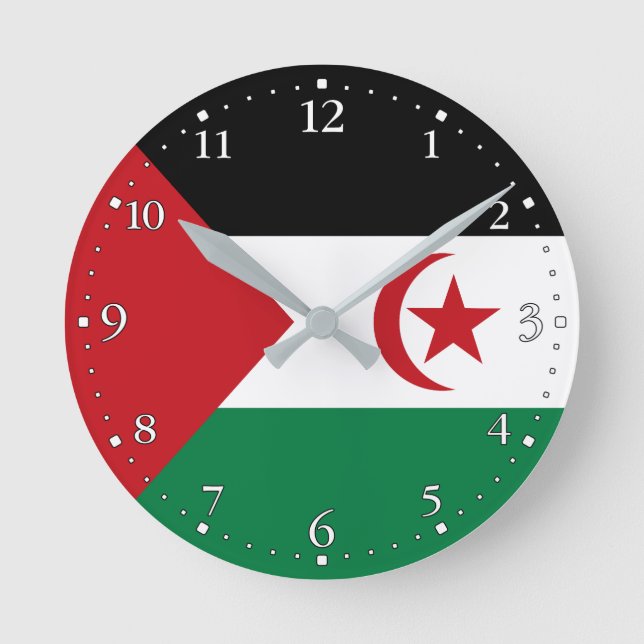 Horloge Ronde Drapeau de la République arabe sahraouie démocrati (Recto)