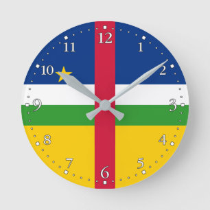 Horloge Ronde Drapeau de la République centrafricaine