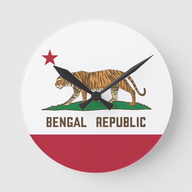 Horloge Ronde Drapeau de la République du Bengale de Tiger (Recto)