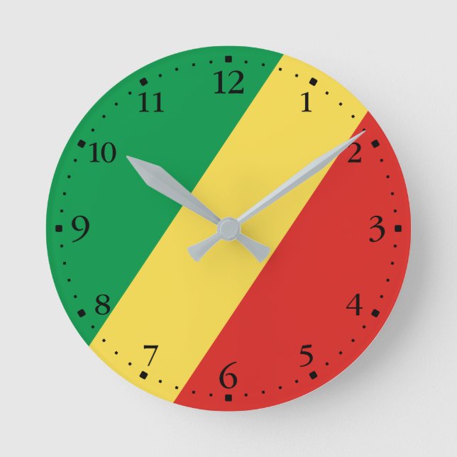 Horloge Ronde Drapeau de la République du Congo (Recto)